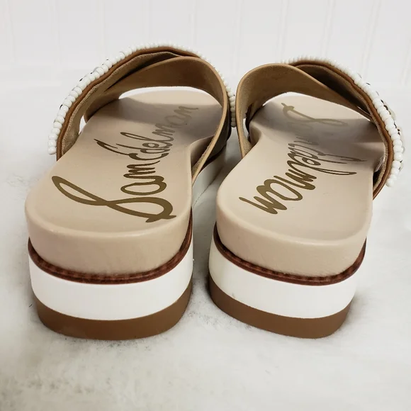 Sam Edelman Audrea Seashell  Beaded Slides Sandals 6.5 - Picture 6 of 9